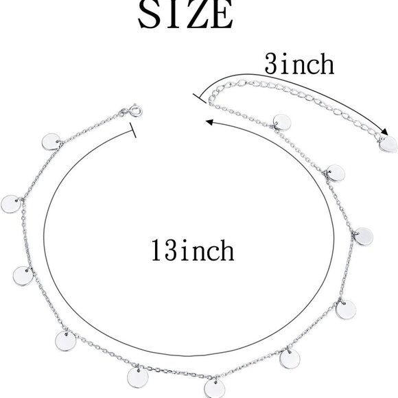 Sterling Silver Chain Necklace Choker For Women - Picture 5 of 6